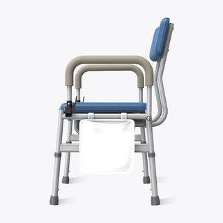 VOCIC YR11-A-BL-X Drop Arm Bedside Commode Chair, 400 lbs Weight Capacity, 17.7"–22.6" Seat Height