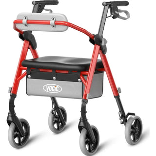 VOCIC Z11 Standard Rollator Walker with Padded Foam Seat, 380 lbs Weight Capacity, 36.6" – 42.9" Handle Height