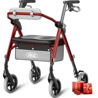 VOCIC Z11 rollator walker in burgundy color option with gift box graphic