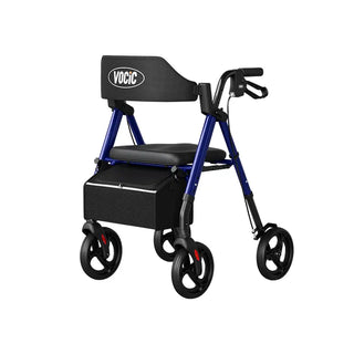 VOCIC Z21 Lightweight Folding Rollator Walker, 300 lbs Weight Capacity, 31.5"-36.6" Handle Height