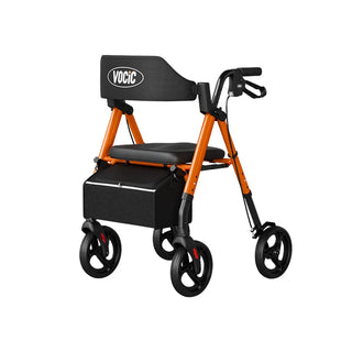 VOCIC Z21 Lightweight Folding Rollator Walker, 300 lbs Weight Capacity, 31.5"-36.6" Handle Height