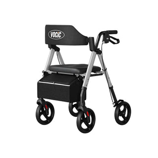 VOCIC Z21 Lightweight Folding Rollator Walker, 300 lbs Weight Capacity, 31.5"-36.6" Handle Height