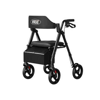 VOCIC Z21 Lightweight Folding Rollator Walker, 300 lbs Weight Capacity, 31.5"-36.6" Handle Height
