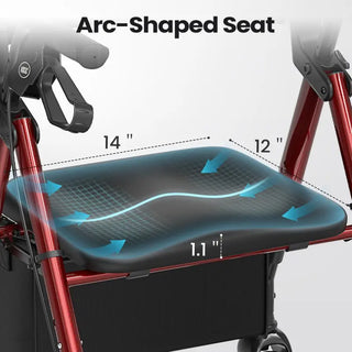 VOCIC Z21 Lightweight Folding Rollator Walker, 300 lbs Weight Capacity, 31.5"-36.6" Handle Height