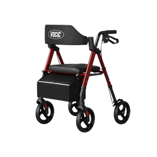 VOCIC Z21 Lightweight Folding Rollator Walker, 300 lbs Weight Capacity, 31.5"-36.6" Handle Height