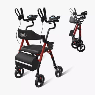VOCIC Z22 Upright Rollator with Adjustable Armrests, 300 lbs Weight Capacity, 12.2"×13.8" Seat Size