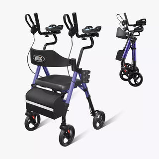 VOCIC Z22 Upright Rollator with Adjustable Armrests, 300 lbs Weight Capacity, 12.2"×13.8" Seat Size