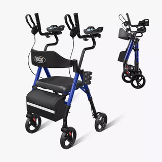 VOCIC Z22 Upright Rollator with Adjustable Armrests, 300 lbs Weight Capacity, 12.2"×13.8" Seat Size