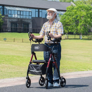 VOCIC Z22 Upright Rollator with Adjustable Armrests, 300 lbs Weight Capacity, 12.2"×13.8" Seat Size
