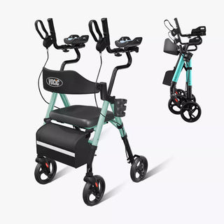 VOCIC Z22 Upright Rollator with Adjustable Armrests, 300 lbs Weight Capacity, 12.2"×13.8" Seat Size