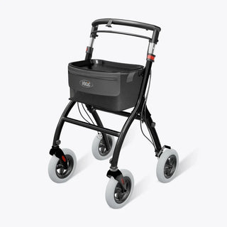 VOCIC Z32 Foldable Narrow Rollator for Small Spaces without Seat, 242 lbs Weight Capacity, 35.4"-40.4" Handle Height