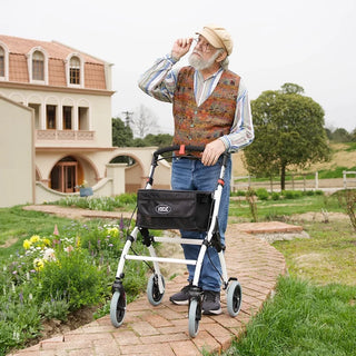 VOCIC Z32 Foldable Narrow Rollator for Small Spaces without Seat, 242 lbs Weight Capacity, 35.4"-40.4" Handle Height