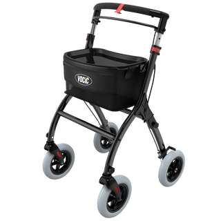 VOCIC Z32 Foldable Narrow Rollator for Small Spaces without Seat, 242 lbs Weight Capacity, 35.4"-40.4" Handle Height