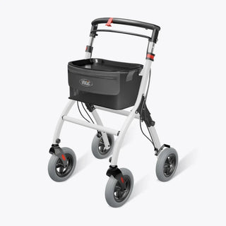 VOCIC Z32 Foldable Narrow Rollator for Small Spaces without Seat, 242 lbs Weight Capacity, 35.4"-40.4" Handle Height