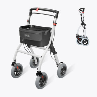 VOCIC Z32 Foldable Narrow Rollator for Small Spaces without Seat, 242 lbs Weight Capacity, 35.4"-40.4" Handle Height
