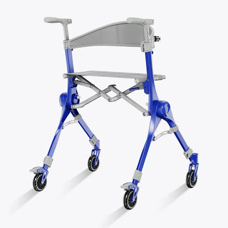 VOCIC Z35 PackGo Foldable Lightweight Rollator Walker, 300 lbs Weight Capacity, 17.52" Seat Width, Black, Red Or Blue