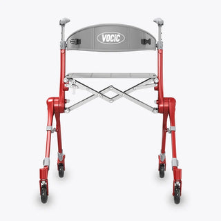 VOCIC Z35 PackGo Foldable Lightweight Rollator Walker, 300 lbs Weight Capacity, 17.52" Seat Width, Black, Red Or Blue