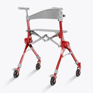VOCIC Z35 PackGo Foldable Lightweight Rollator Walker, 300 lbs Weight Capacity, 17.52" Seat Width, Black, Red Or Blue