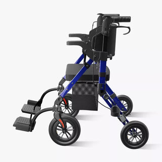 VOCIC Z51 All Terrain Shift Combo 2 In 1 Rollator - Transport Chair Walker, 300 lbs we,ght Capacity, 33.5"-39.6" Handle Height