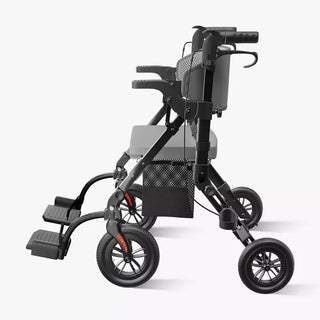 VOCIC Z51 All Terrain Shift Combo 2 In 1 Rollator - Transport Chair Walker, 300 lbs we,ght Capacity, 33.5"-39.6" Handle Height