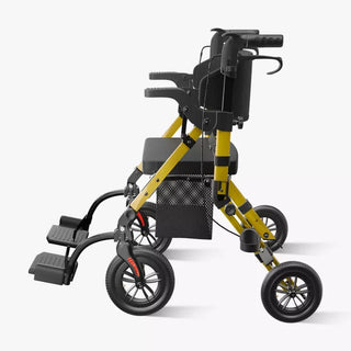 VOCIC Z51 All Terrain Shift Combo 2 In 1 Rollator - Transport Chair Walker, 300 lbs we,ght Capacity, 33.5"-39.6" Handle Height