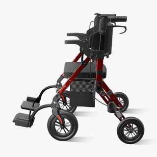 VOCIC Z51 All Terrain Shift Combo 2 In 1 Rollator - Transport Chair Walker, 300 lbs we,ght Capacity, 33.5"-39.6" Handle Height
