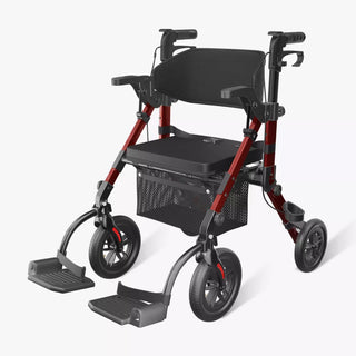 VOCIC Z51 All Terrain Shift Combo 2 In 1 Rollator - Transport Chair Walker, 300 lbs we,ght Capacity, 33.5"-39.6" Handle Height