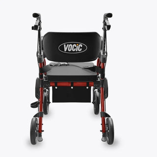 VOCIC Z55 Folding Versatile 2-in-1 Rollator Walker, 330 lbs Weight Capacity, 32"-38" Handle Height