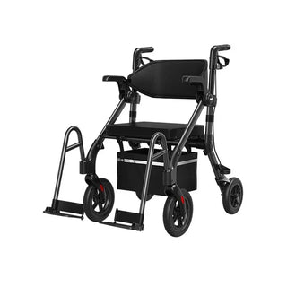 VOCIC Z55 Folding Versatile 2-in-1 Rollator Walker, 330 lbs Weight Capacity, 32"-38" Handle Height