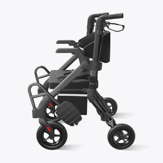 VOCIC Z55 Folding Versatile 2-in-1 Rollator Walker, 330 lbs Weight Capacity, 32"-38" Handle Height