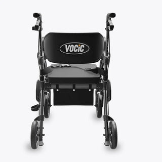 VOCIC Z55 Folding Versatile 2-in-1 Rollator Walker, 330 lbs Weight Capacity, 32"-38" Handle Height