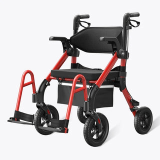 VOCIC Z55 Folding Versatile 2-in-1 Rollator Walker, 330 lbs Weight Capacity, 32"-38" Handle Height