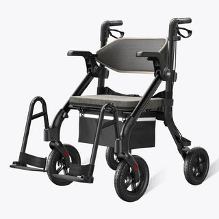 VOCIC Z55 Folding Versatile 2-in-1 Rollator Walker, 330 lbs Weight Capacity, 32"-38" Handle Height