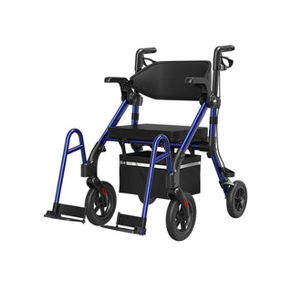 VOCIC Z55 Folding Versatile 2-in-1 Rollator Walker, 330 lbs Weight Capacity, 32"-38" Handle Height