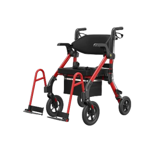 VOCIC Z55 Folding Versatile 2-in-1 Rollator Walker, 330 lbs Weight Capacity, 32"-38" Handle Height