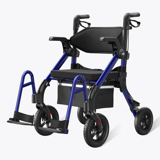 VOCIC Z55 Folding Versatile 2-in-1 Rollator Walker, 330 lbs Weight Capacity, 32"-38" Handle Height