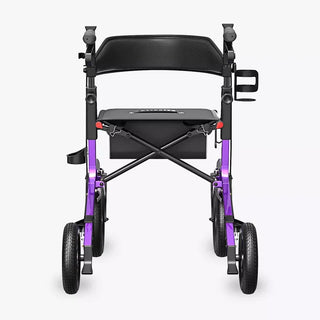 VOCIC Z57 Folding Outdoor Rollator with 12" All Terrain Big Wheels, 300 lbs Weight Capacity, 36"-42" Handle Height