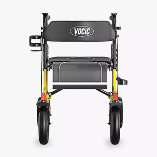 VOCIC Z57 Folding Outdoor Rollator with 12" All Terrain Big Wheels, 300 lbs Weight Capacity, 36"-42" Handle Height