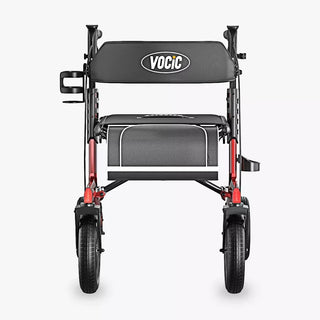 VOCIC Z57 Folding Outdoor Rollator with 12" All Terrain Big Wheels, 300 lbs Weight Capacity, 36"-42" Handle Height