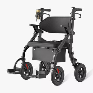 VOCIC Z59 Bariatric 2 In 1 Rollator-Transport Chair Walker, 400 lbs Weight Capacity, 35.4"-41,3" Handle Height