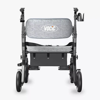 VOCIC Z59 Bariatric 2 In 1 Rollator-Transport Chair Walker, 400 lbs Weight Capacity, 35.4"-41,3" Handle Height