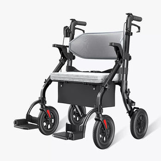 VOCIC Z59 Bariatric 2 In 1 Rollator-Transport Chair Walker, 400 lbs Weight Capacity, 35.4"-41,3" Handle Height