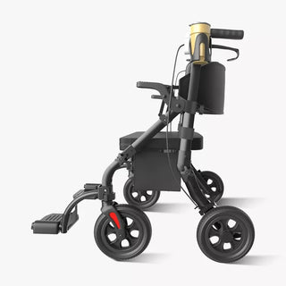 VOCIC Z59 Bariatric 2 In 1 Rollator-Transport Chair Walker, 400 lbs Weight Capacity, 35.4"-41,3" Handle Height