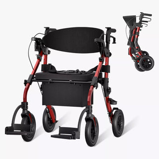 VOCIC Z59 Bariatric 2 In 1 Rollator-Transport Chair Walker, 400 lbs Weight Capacity, 35.4"-41,3" Handle Height