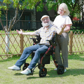 VOCIC Z59 Bariatric 2 In 1 Rollator-Transport Chair Walker, 400 lbs Weight Capacity, 35.4"-41,3" Handle Height