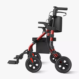 VOCIC Z59 Bariatric 2 In 1 Rollator-Transport Chair Walker, 400 lbs Weight Capacity, 35.4"-41,3" Handle Height