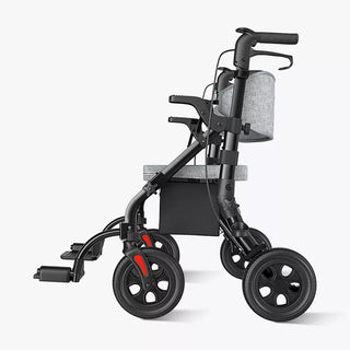 VOCIC Z59 Bariatric 2 In 1 Rollator-Transport Chair Walker, 400 lbs Weight Capacity, 35.4"-41,3" Handle Height