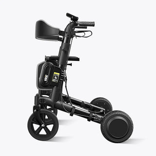 VOCIC Z73-A-BK-X Electric Foldable Rolling Walker, 300 lbs Weight Capacity, 17.5" Seat