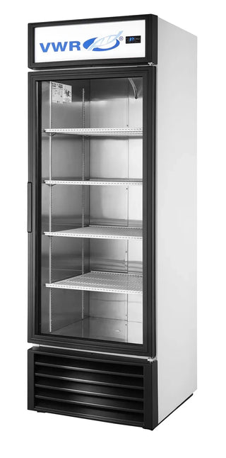 VWR GDM-23-HC-LD VWR WHT/SS CHROMO Basic Glass Door Refrigerator, Natural Refrigerant White Exterior Stainless Steel Interior, 23 cu. ft.