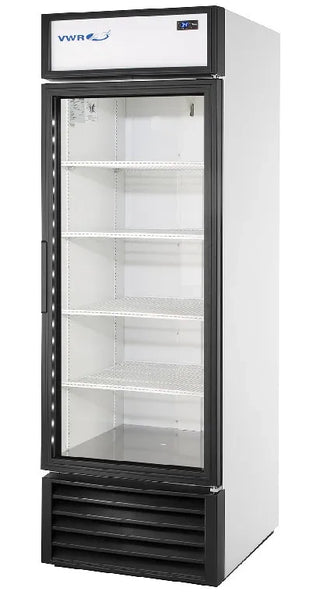 VWR GDM-23-HC-LD VWR WHT CHROMO Basic Glass Door Refrigerator, Natural Refrigerant White Swing Door, 23 cu. ft.
